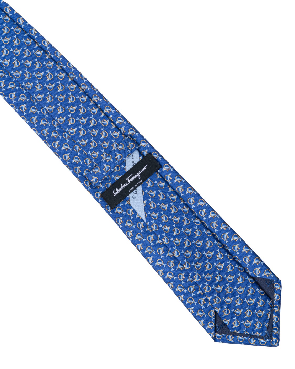 shop SALVATORE FERRAGAMO  Cravatta: Salvatore Ferragamo cravatta in seta con stampa delfino intrecciata con l'iconico Gancini. 
Composizione: 100% seta.
Made in Italy.. 350771 4ELISIR-002755881 number 9518179